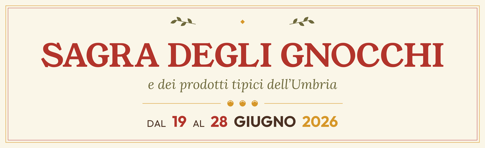 Sagra degli Gnocchi e dei prodotti tipici dell'Umbria - dal 19 al 28 giugno 2026